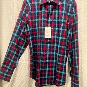 Robert Graham long sleeve button down shirt. It is plaid multicolored, size M.